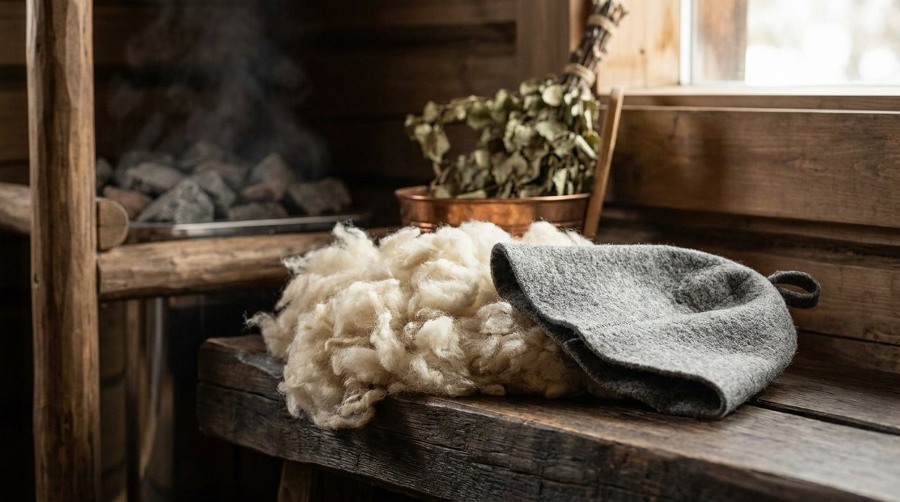 What '100% Natural Wool' Really Means on a Sauna Hat Label